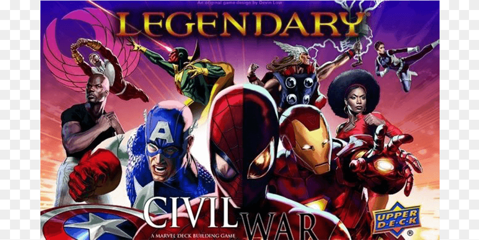 Civil War Legendary Marvel Deck Building Game Civil War Expansion, Publication, Book, Comics, Adult Free Transparent Png