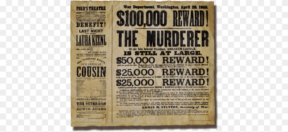 Civil War Wanted Poster, Advertisement, Book, Publication, Text Free Png