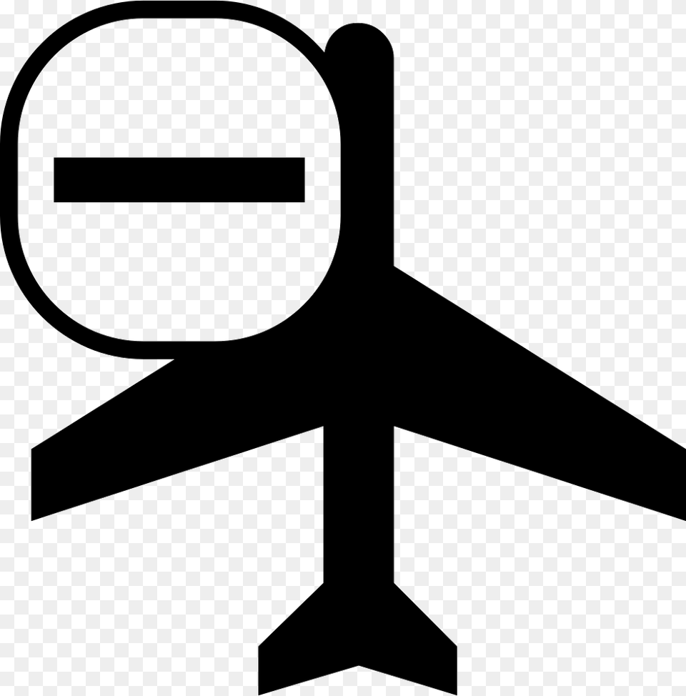 Civilian Airplane Black Silhouette With A Minus Sign Up In The Air 2009 Poster, Symbol, Cross Free Png