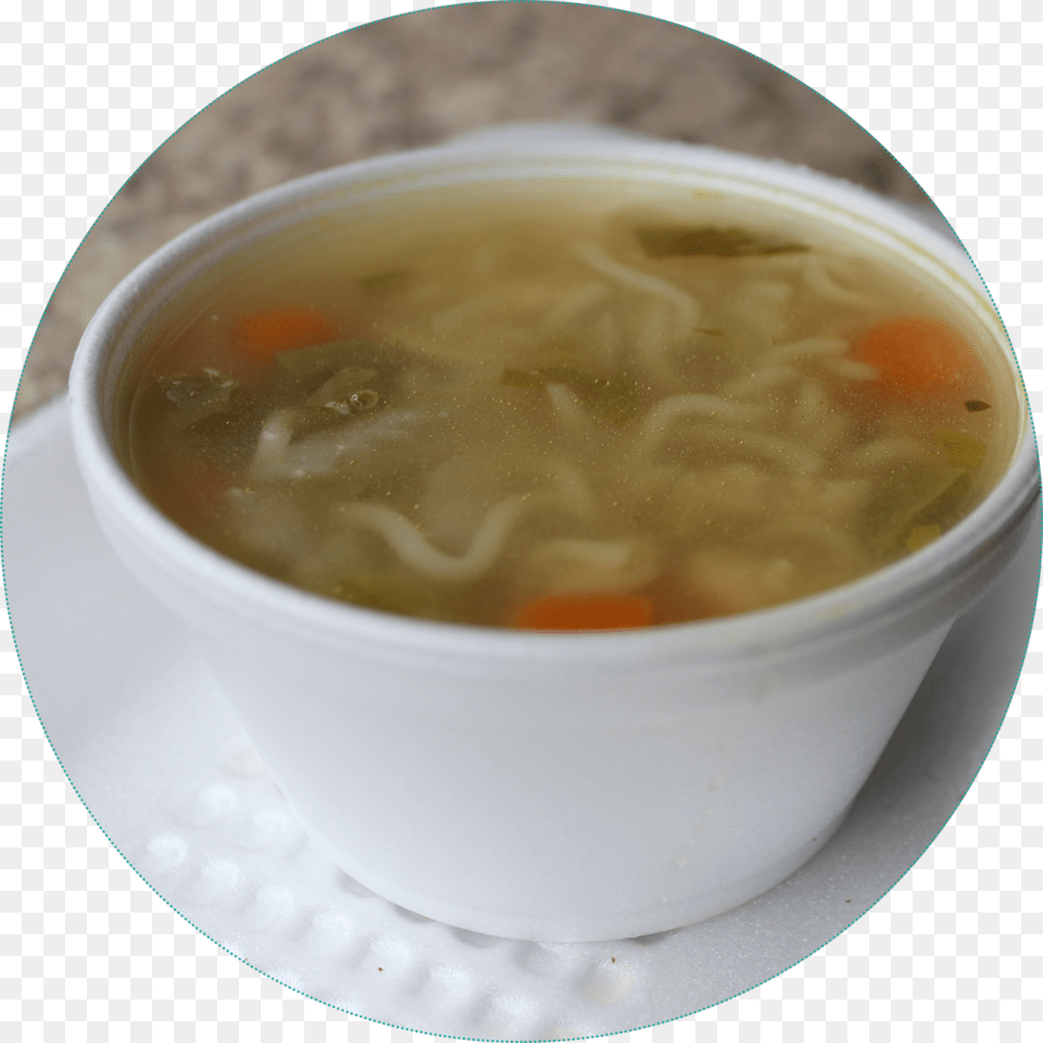 Ckn Ndl Soup1 Circle Noodle Soup, Food, Bowl, Meal, Dish Png Image