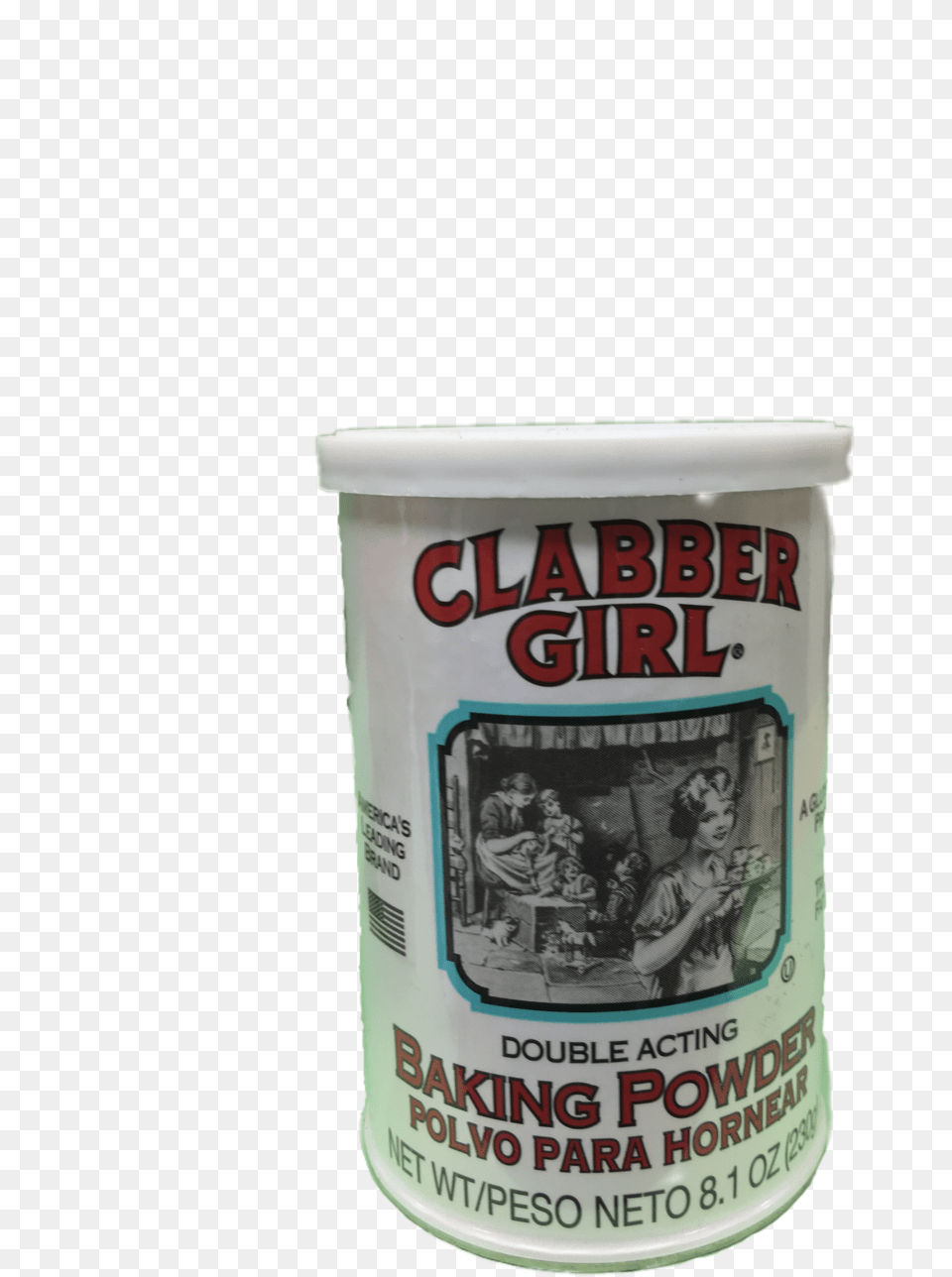 Clabber Girl Baking Powder, Person, Cup, Can, Tin Free Png Download