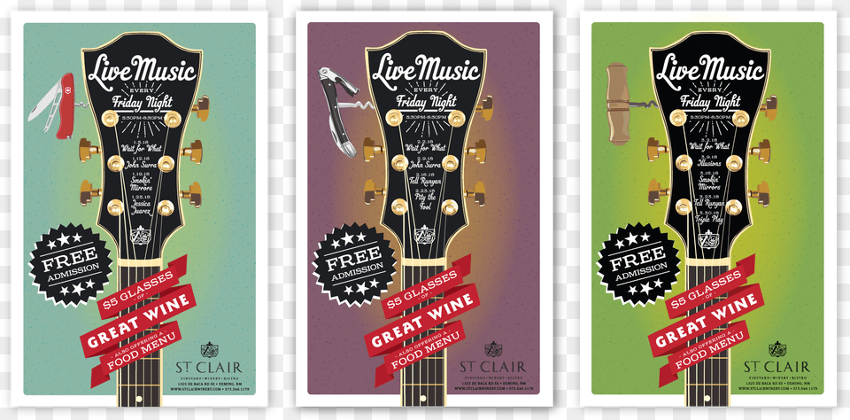 Clair Winery Live Music Poster Series Designed By Miranda 3 Series Poster Design, Advertisement, Guitar, Musical Instrument Free Transparent Png