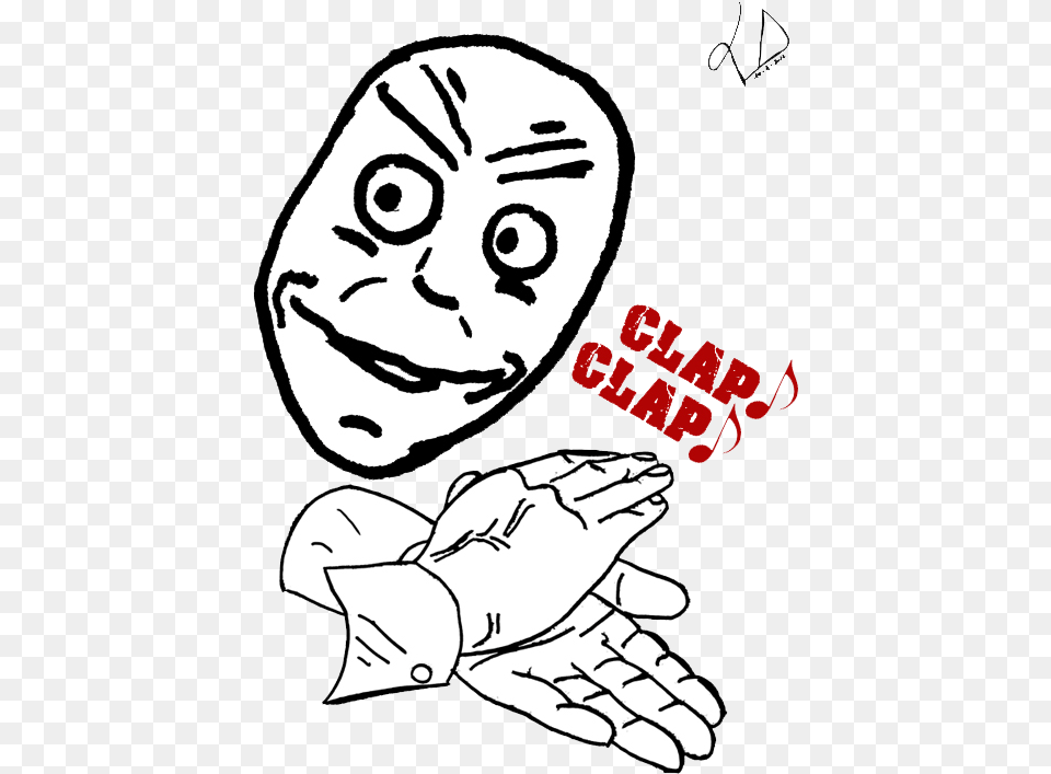 Clap Clap Face White Black Black And White Facial Expression Clap Meme, Sticker, Baby, Person, Publication Free Png