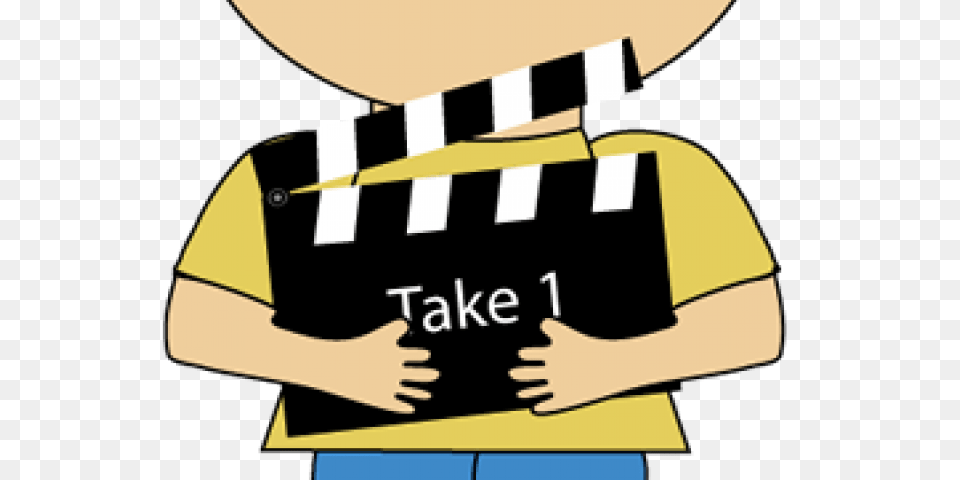 Clapperboard Clipart Movie Theater, Clothing, T-shirt, Person Free Png