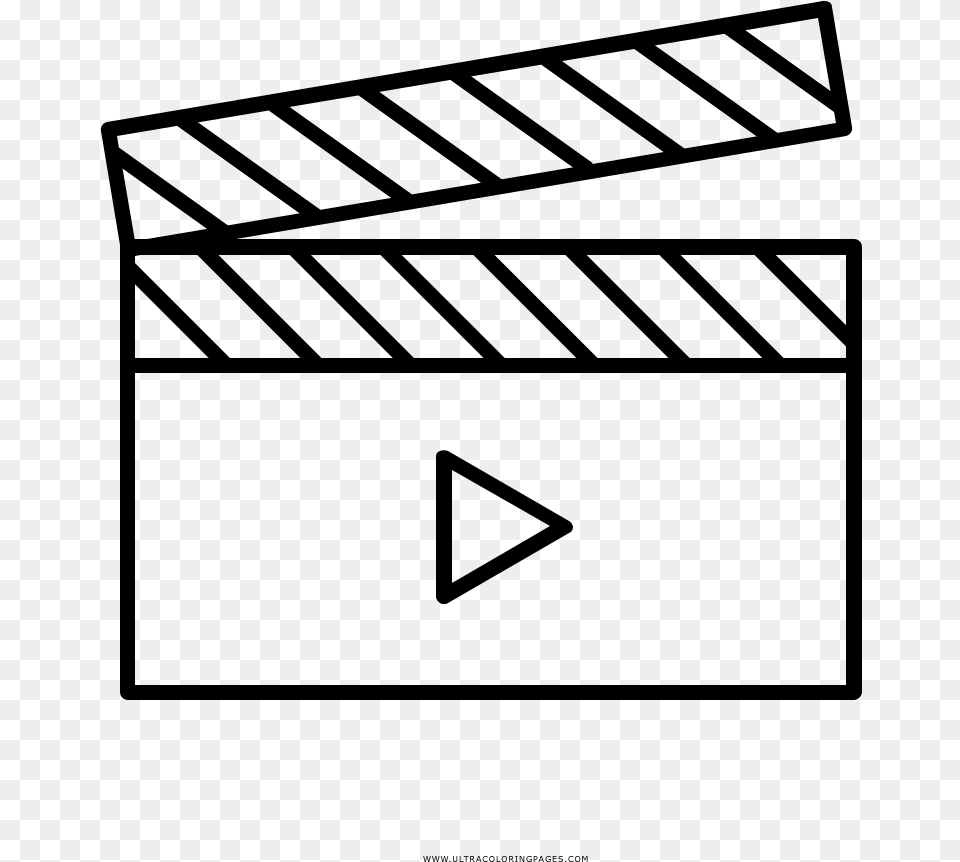 Clapperboard Coloring, Gray Png Image