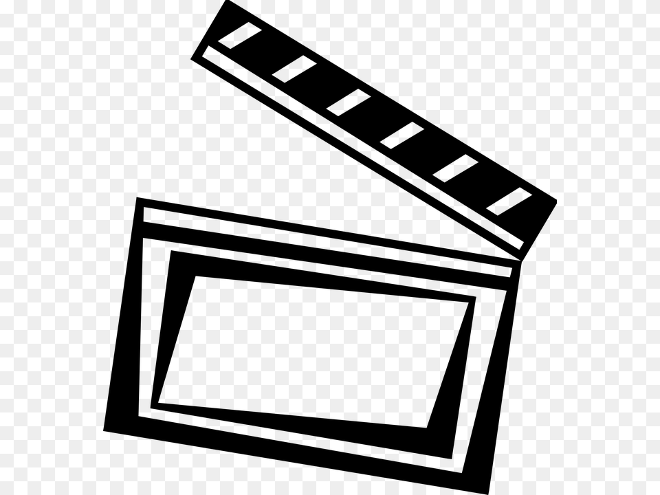 Clapperboard Movie Slate Director Entertainment Movie Camera Black And White Clipart, Gray Png