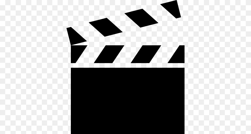 Clapperboard Movie Slate Icon With And Vector Format, Gray Png