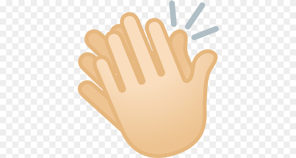 Clapping Hands Light Skin Tone Emoji For Emoji De Aplausos, Clothing, Glove, Body Part, Hand Free Png Download