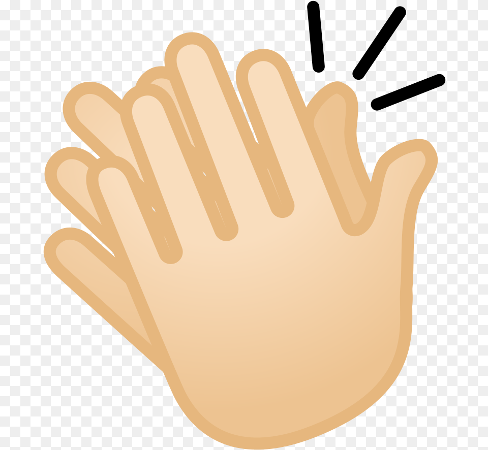 Clapping Hands Light Skin Tone Icon Clap Emoji, Clothing, Glove, Person, Body Part Free Transparent Png