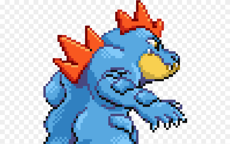 Clapping Its Dummy Thicc Butt Cheeks Pokemon Feraligatr Back Sprite, Art Free Png Download