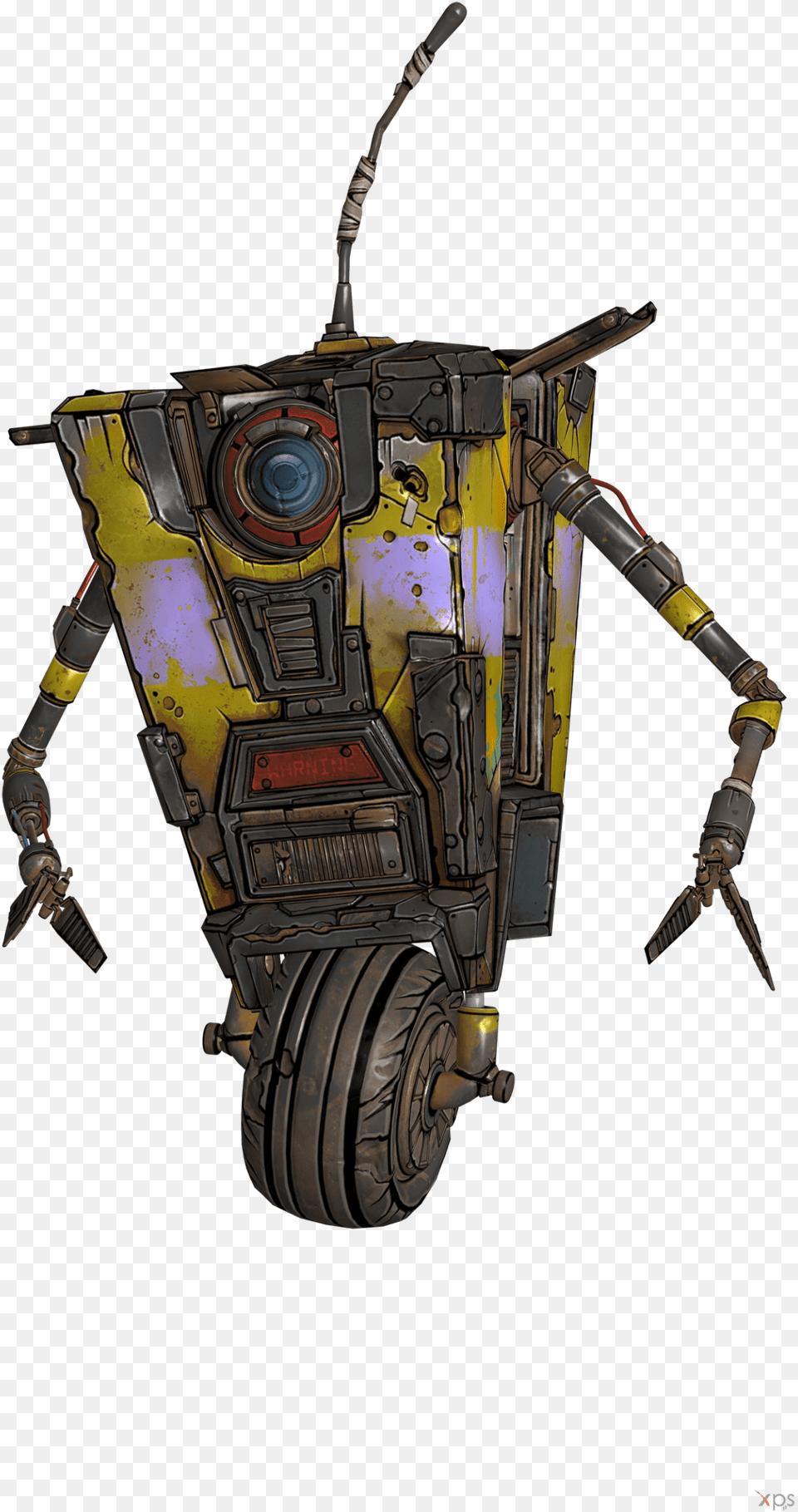 Claptrap Borderlands Illustration, Robot, Machine, Wheel Png