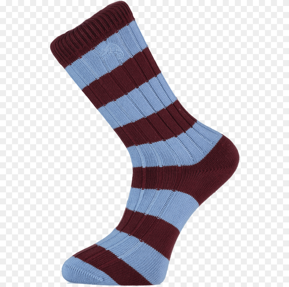 Claret And Blue Stripe Cotton Socks Sock, Clothing, Hosiery Free Png Download