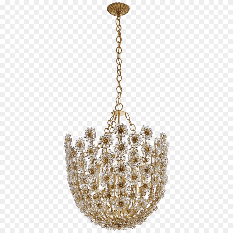 Claret Tall Chandelier In Gild With Crystal Visual Comfort Claret Tall Pendant In Gild, Lamp Png