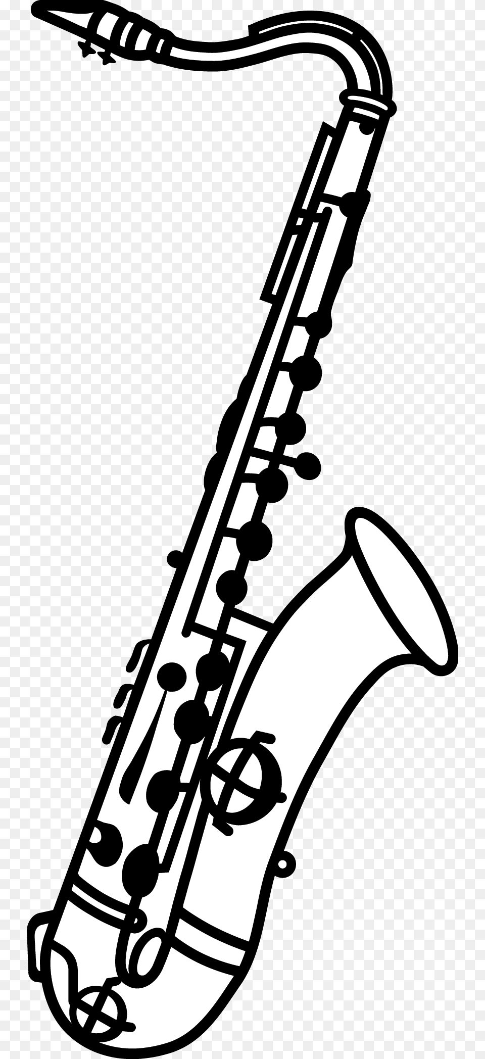 Clarinet Clipart Bass Clipart Bass Clarinet Black And White, Musical Instrument, Saxophone, Smoke Pipe Free Transparent Png