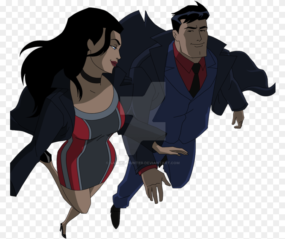 Clark And Diana Flying By Sknng Bruce And Diana Fan Art, Adult, Person, Man, Male Free Png Download