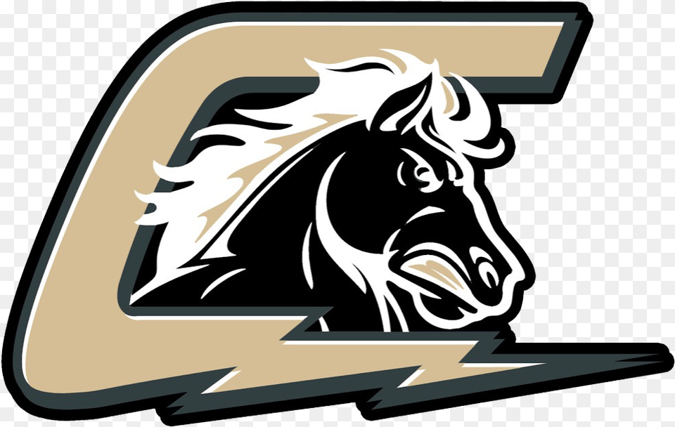 Clark Boys Varsity Football Team Home Clark Chargers Sports Horse Chargers Logo, Animal, Mammal, Person, Stencil Png Image