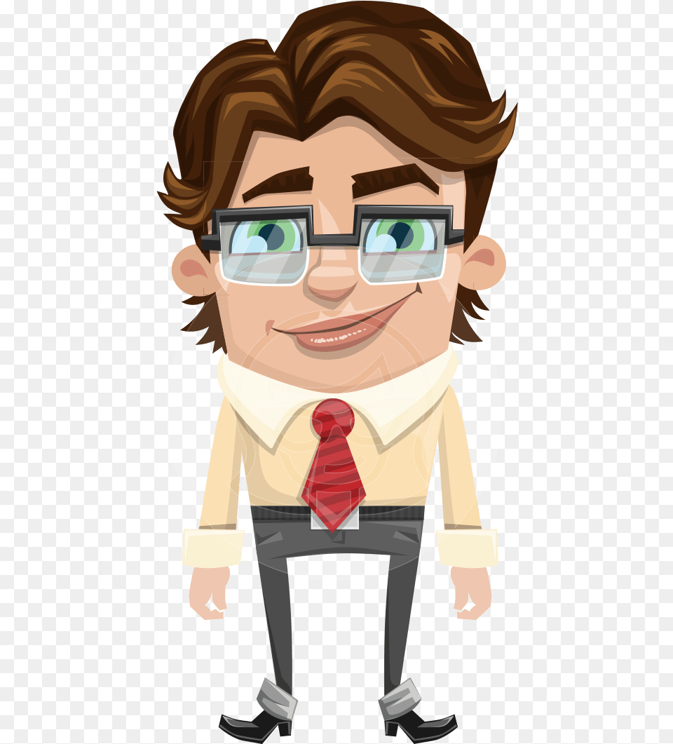 Clark Executive Executive Cartoon Character, Accessories, Glasses, Formal Wear, Tie Png Image