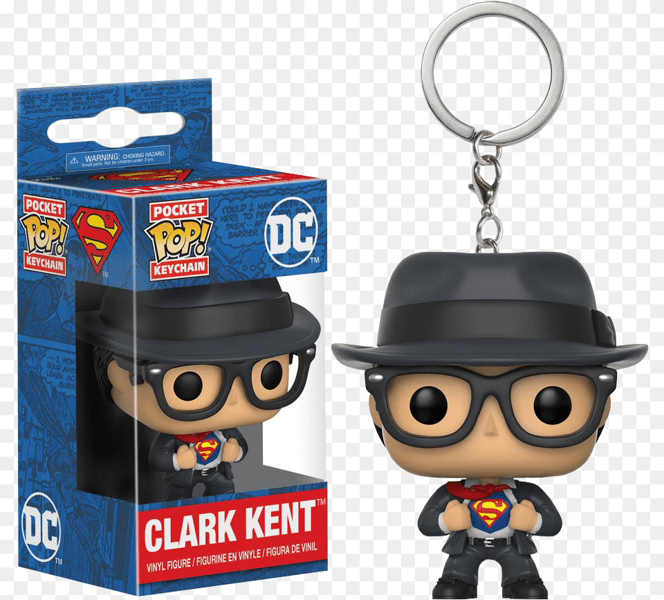 Clark Kent Pocket Pop Vinyl Keychain Clark Kent Funko Pop Keychain, Baby, Person, Face, Head Png Image