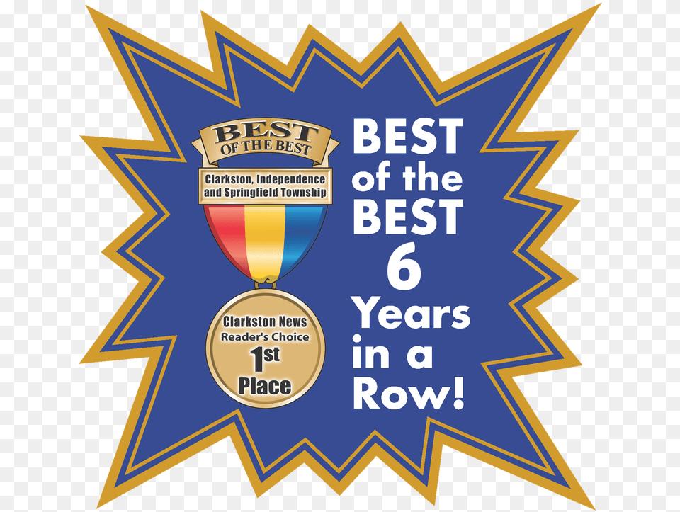 Clarkston Auto Wash Voted Best Of The Best For 6 Years, Badge, Logo, Symbol Free Png Download