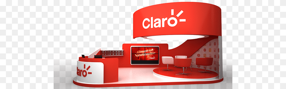 Claro Stand Cali Exposhow2013 On Behance Claro, Table, Kiosk, Furniture, Chair Free Transparent Png