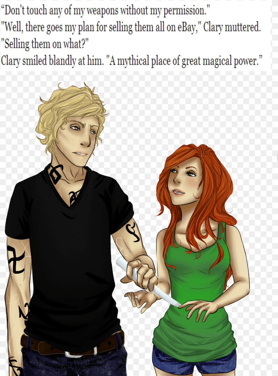 Clary City Of Bones Fanart, T-shirt, Book, Clothing, Comics Free Png Download