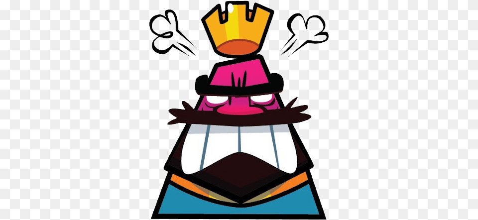 Clash Clashroyale Royale King Angry Facebook Reactions Clash Royale Emoji, People, Person, Cutlery Png Image