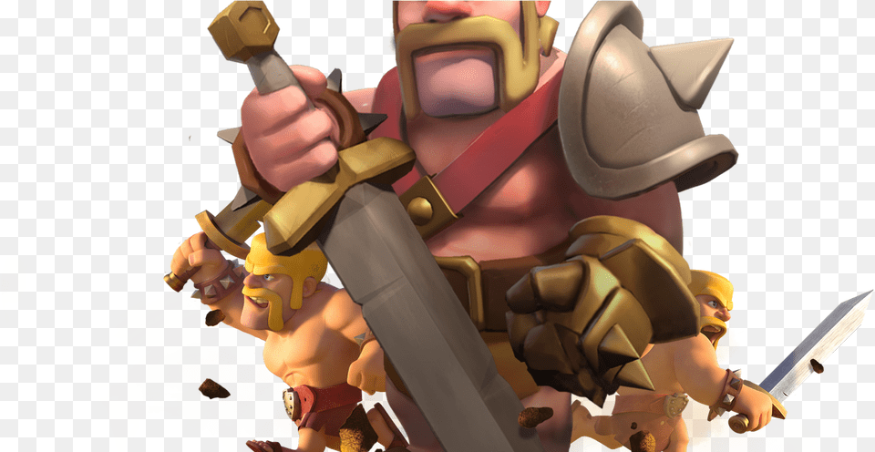 Clash Of Clans Clipart Anime Coc Barbarian King Hd, Sword, Weapon, Baby, Person Free Png