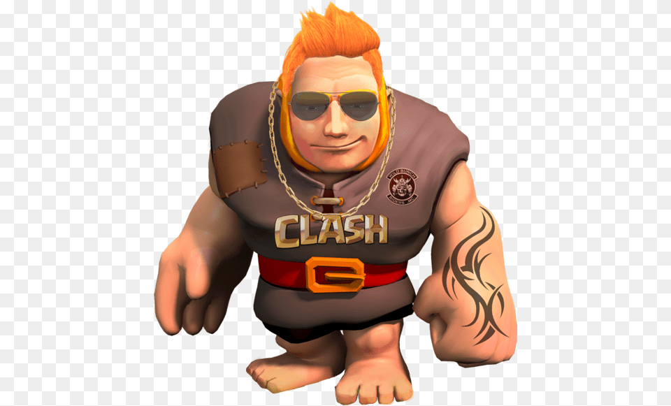 Clash Of Clans Giant Stylish Gigante Do Clash Royale, Person, Skin, Tattoo, Baby Png Image