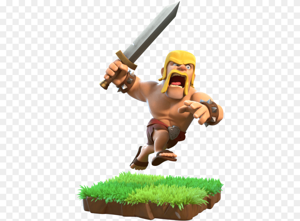 Clash Of Clans Troops Barbarian, Weapon, Sword, Person, Knife Free Png