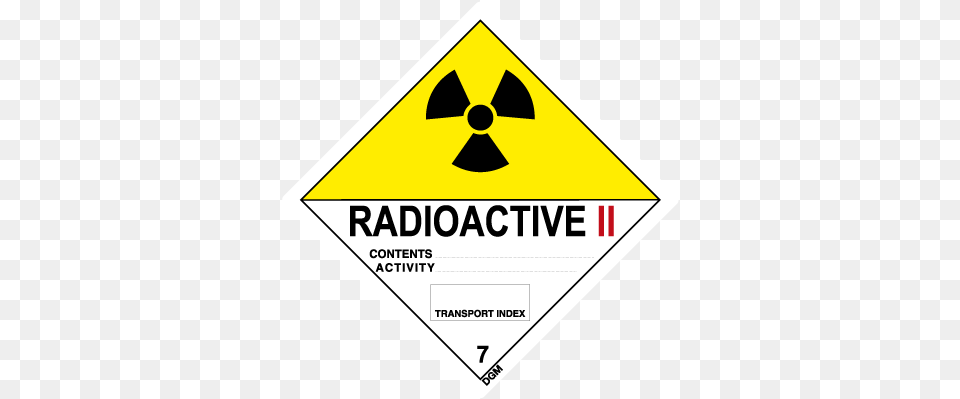 Class 7 Radioactive Ii Placards, Sign, Symbol, Road Sign, Disk Free Png