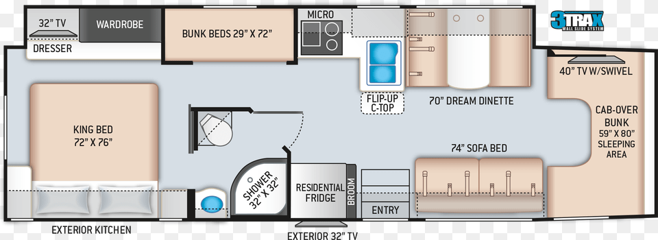 Class C Rv Bunkhouse Floor Plans, Diagram, Floor Plan, Scoreboard Png Image