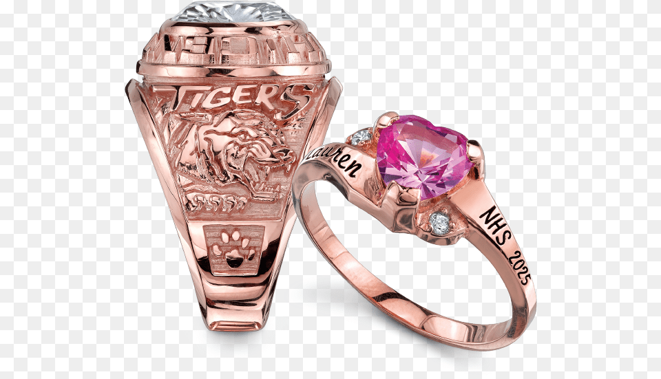 Class Rings U2014 Wnc Grad Herff Jones Senior Rose Gold Class Ring, Accessories, Jewelry, Diamond, Gemstone Free Transparent Png