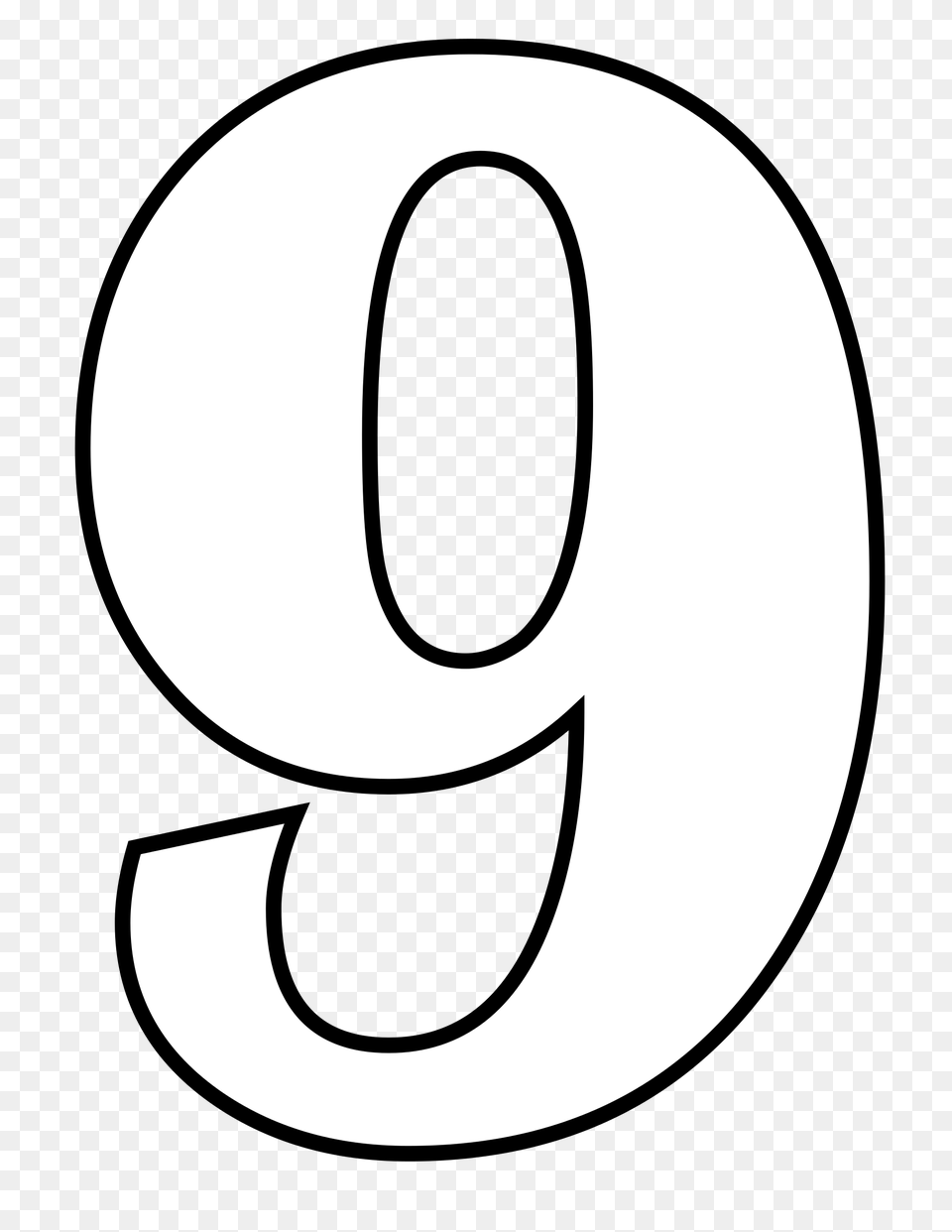 Classic Alphabet Numbers 9 At Coloring Pages For Kids Boys Dotcomsvg, Symbol, Text, Number, Astronomy Png Image
