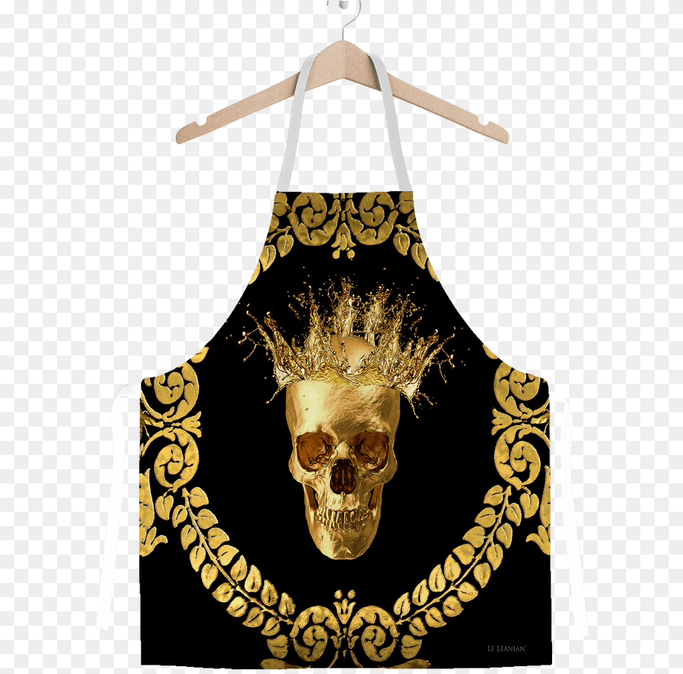Classic Apron Gold Skull And Crown Gold Wreath Color, Face, Head, Person, Accessories Png