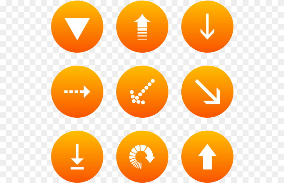 Classic Arrows Icon In Style Flat Circle White On Orange Circle, Light, Symbol, Traffic Light, Sign Png