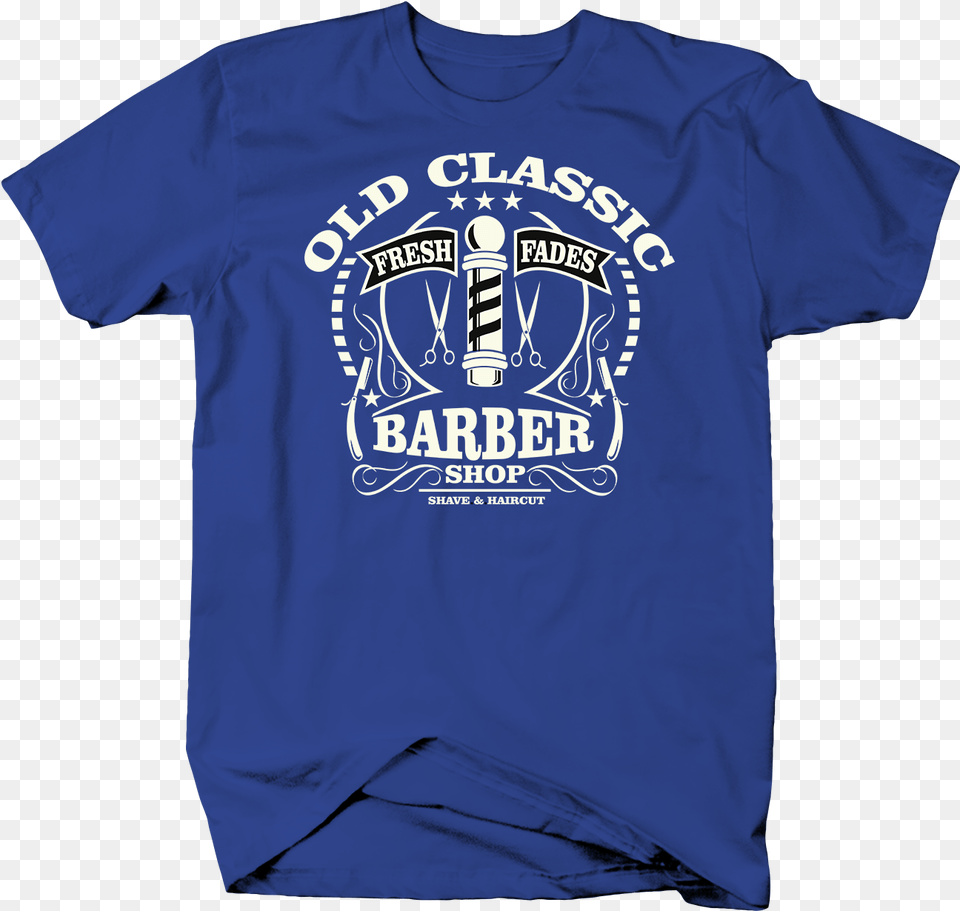 Classic Barber Shop Vintage Sign Tshirt Dad Shirts Royal Blue, Clothing, Shirt, T-shirt Free Png Download