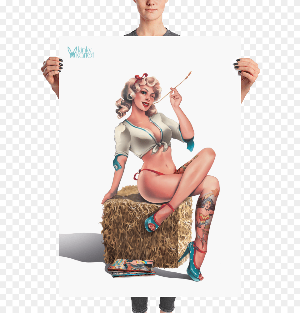 Classic Blonde Pin Up Girl Large Poster Estadio Alberto J Armando, Adult, Person, Hand, Finger Free Png