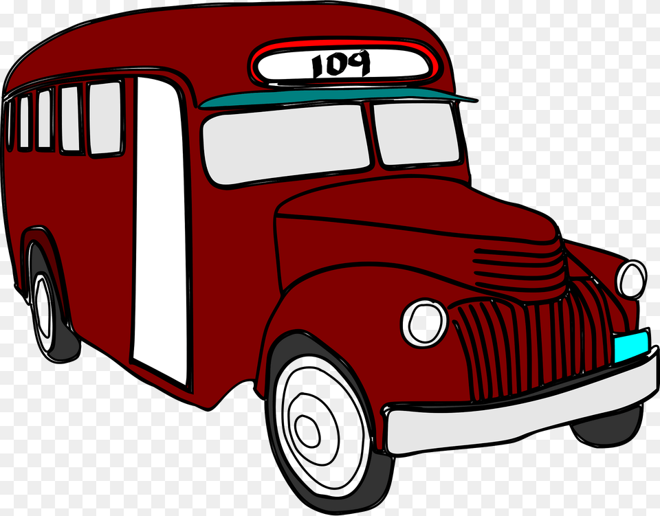 Classic Bus Clipart, Transportation, Vehicle, Moving Van, Van Free Png