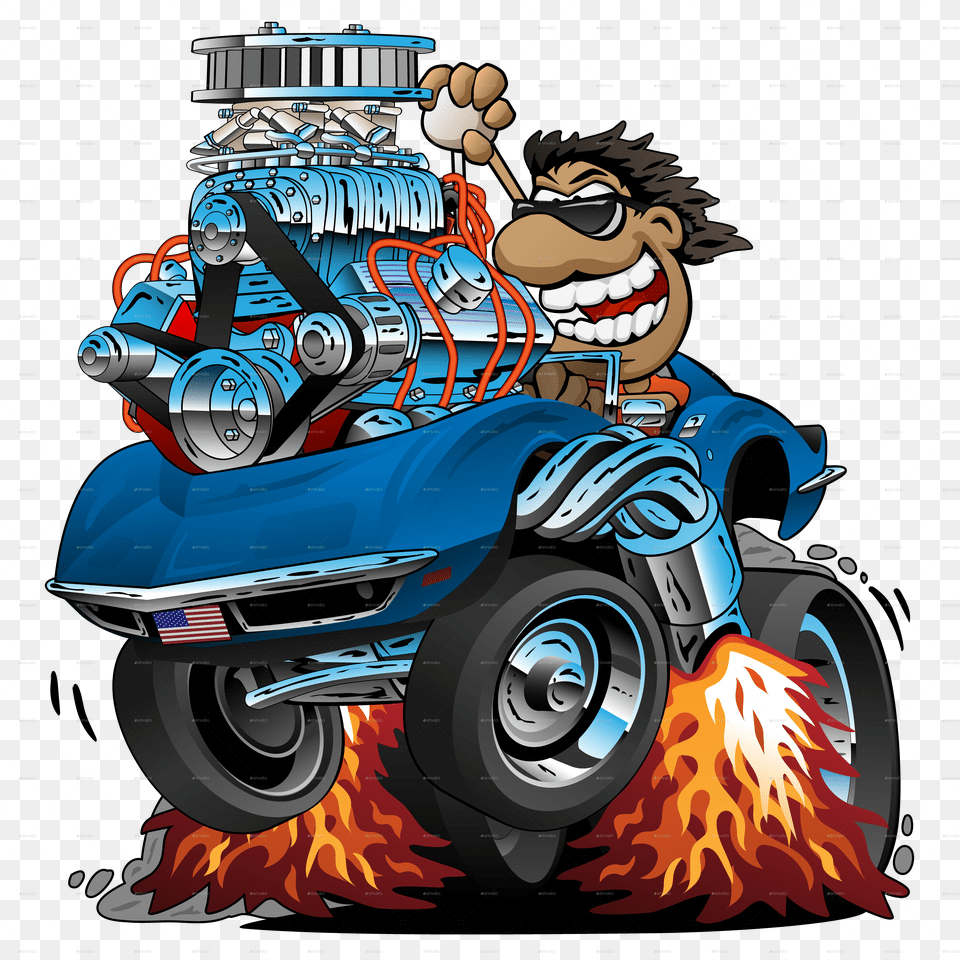 Classic Car Funny Cartoon, Book, Comics, Publication, Lawn Mower Png