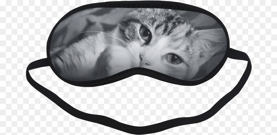 Classic Cat In Black And White Sleeping Mask Dinosaur Eyes, Accessories, Goggles, Animal, Mammal Free Transparent Png