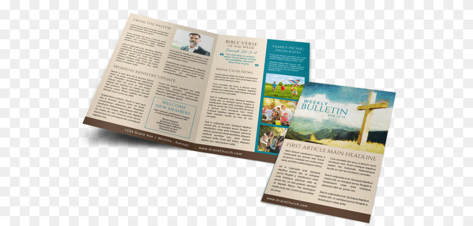 Classic Church Bulletin Template Preview Flyer, Advertisement, Poster, Page, Person Png