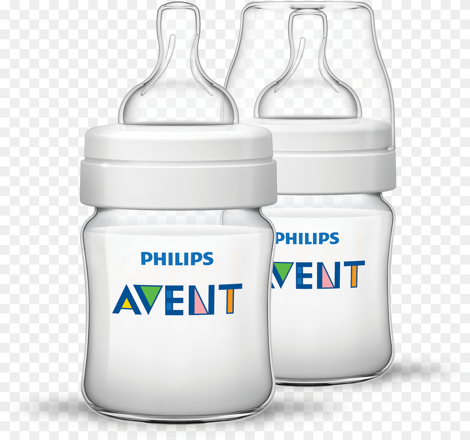 Classic Feeding Bottle 125ml 2pk Philips Avent Classic, Shaker, Beverage, Milk Free Png
