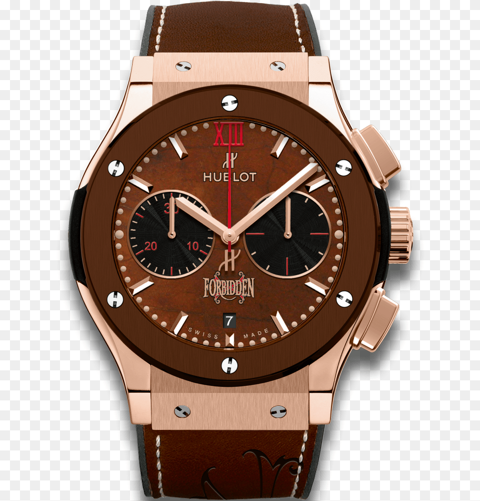 Classic Fusion Chronograph King Gold Brown Ceramic Hublot Classic Mens Fusion Chronograph, Arm, Body Part, Person, Wristwatch Free Transparent Png