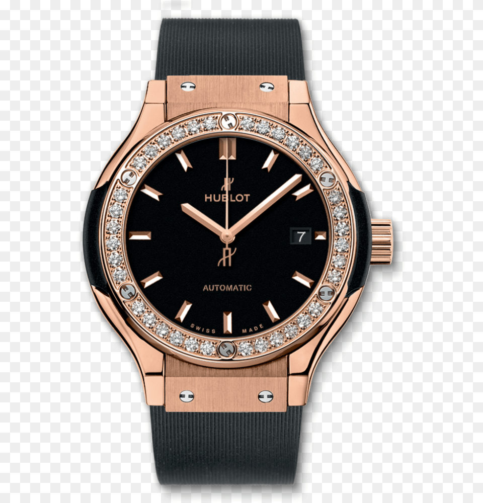 Classic Fusion King Gold Diamonds Hublot Classic Fusion Diamond, Arm, Body Part, Person, Wristwatch Free Transparent Png