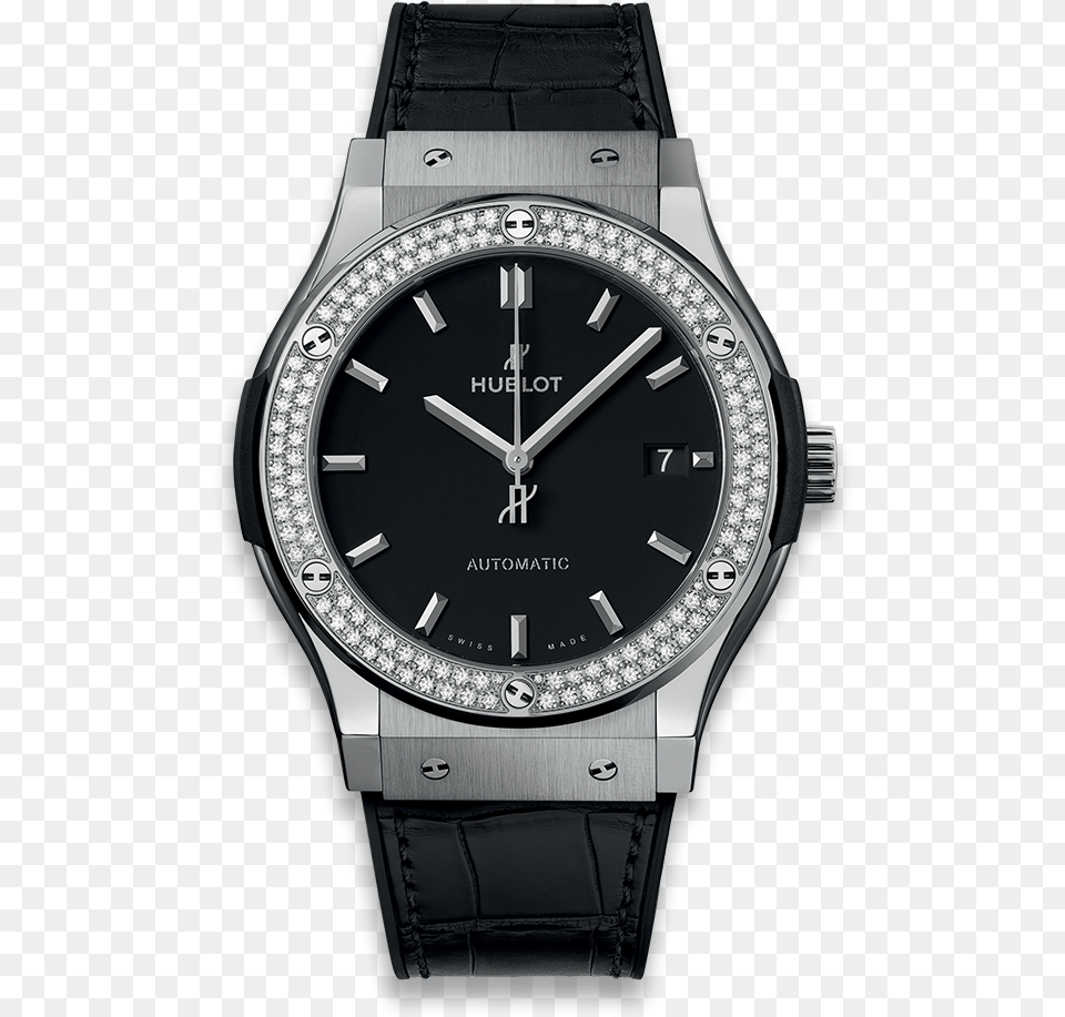 Classic Fusion Titanium Diamonds Hublot Watch Classic Fusion, Arm, Body Part, Person, Wristwatch Free Png