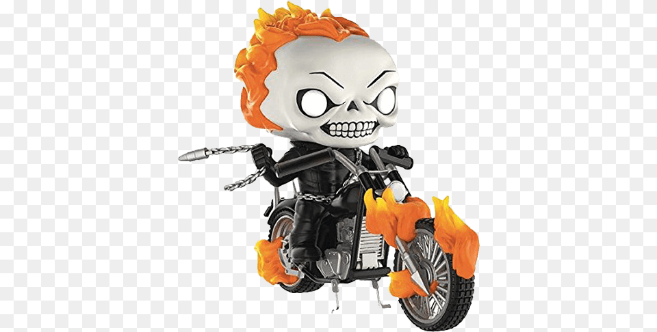Classic Ghost Rider Funko Ghost Rider Ghost Rider On Bike Pop Rides, Baby, Motorcycle, Person, Transportation Png Image