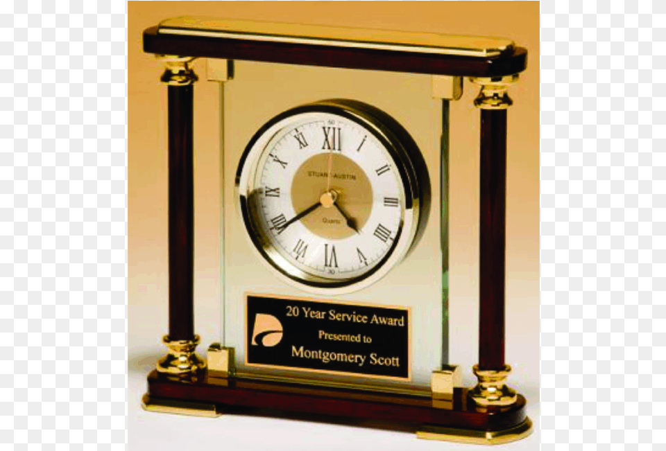 Classic Glass Rosewood Clock D257 Quartz Clock, Analog Clock, Appliance, Device, Electrical Device Free Png Download