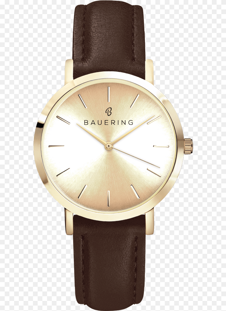Classic Gold Women39s Watch With Genuine Brown Leather Watch, Arm, Body Part, Person, Wristwatch Free Transparent Png