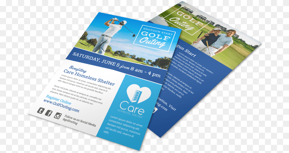 Classic Golf Outing Flyer Template Preview Flyer, Advertisement, Poster, Adult, Person Free Transparent Png