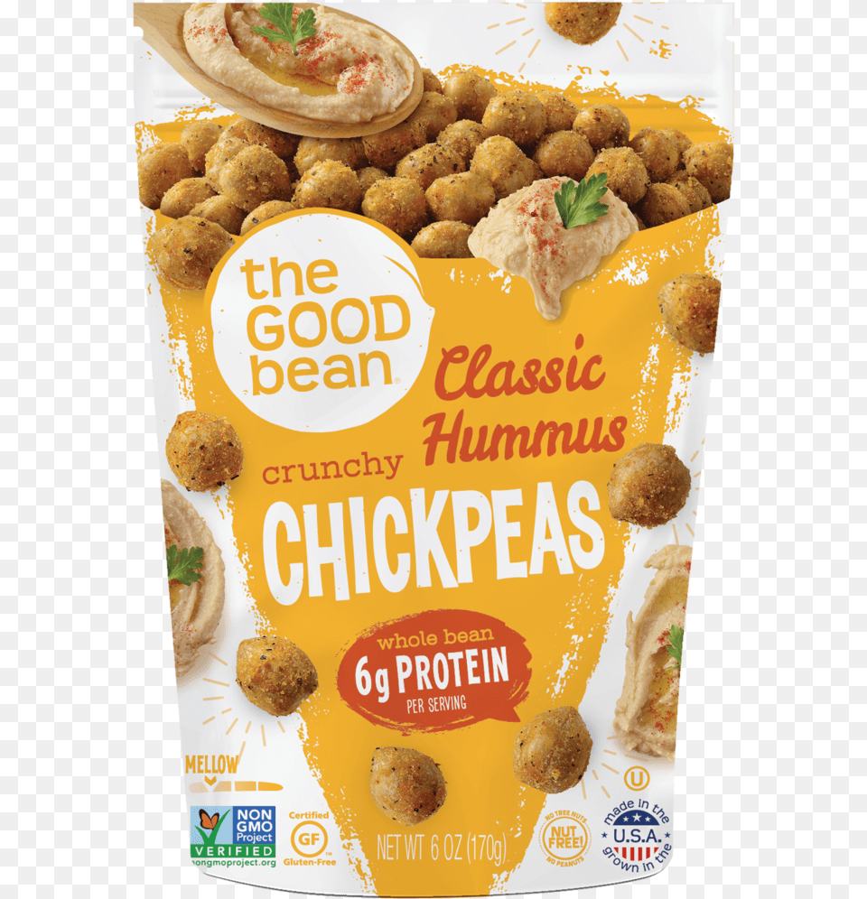 Classic Hummus Crunchy Chickpeas 6oz 6pk Good Bean Chickpeas, Food, Fried Chicken, Nuggets, Bread Png Image